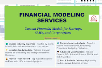 build custom financial models, forecasts, and projections for startups and smes