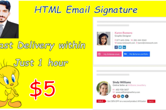 make clickable html email signature design