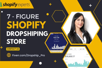 build shopify store or dropshipping ecommerce store, shopify website