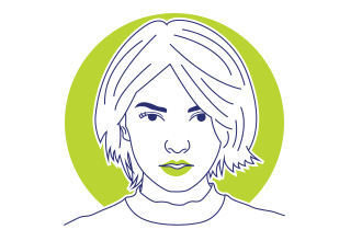 draw minimalist flat line art avatar, portrait illustration