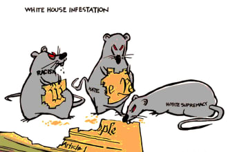 design very funny  political cartoon and caricatures