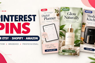 design pinterest pins for etsy, shopify and amazon products