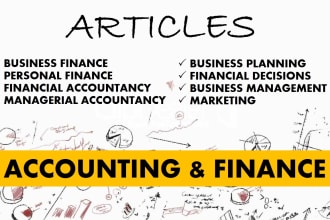 write articles on accounting and finance