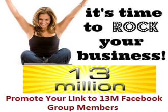 promote your link to 13M FACEBOOK fans for digital marketing