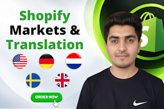 setup shopify markets multi countries and translate your store