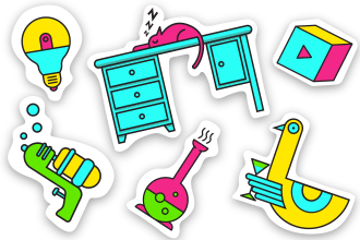 do bright and bold clip art illustrations