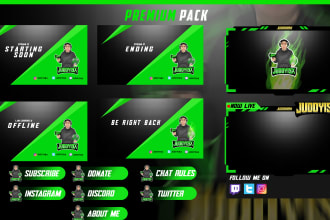 create professional twitch logo, overlays and screens