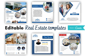 design real estate posts in canva