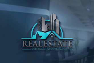design real estate, construction, property, mortgage, plumbing logo