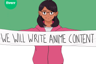 write anime related articles or scripts for your website or blog