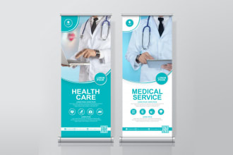 design eye catching standee or backdrop or trade booth