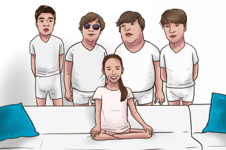 draw unique cartoon caricature single or group photo