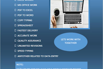 do data entry ,copy paste ,editing upto one hour per gig