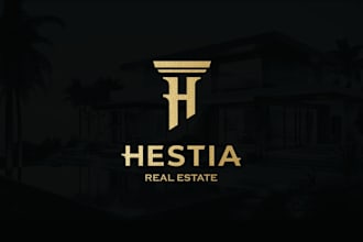 design luxury real estate logo and modern realtor branding