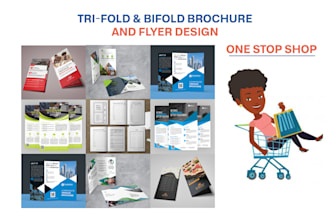 create a trifold, bifold brochure, and flyer design