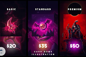 make professional illustration for your card game