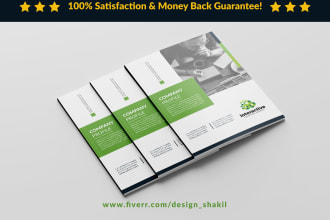 do company profile, brochure, annual report in 4 hours