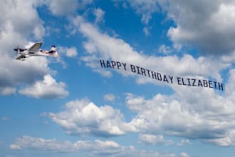 wish happy birthday from a plane flying banner