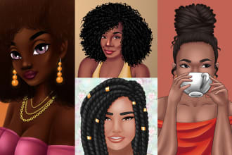 do african american character design or cartoon caricature