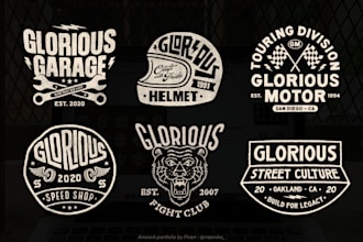 design vintage retro logo for streetwear or clothing brand