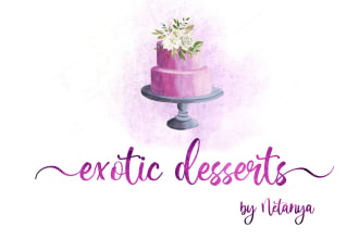design feminine, floral, custom, watercolor logo