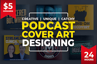 design professional custom podcast cover art or cover logo