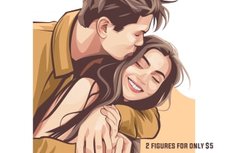 draw a couple cartoon portrait from your photo