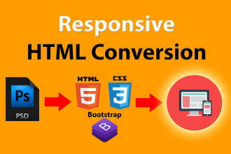 convert PSD to responsive HTML5 with bootstrap 4 and css3