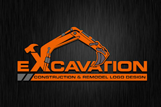 do custom excavation,   construction, real estate, remodel logo in 24 hr