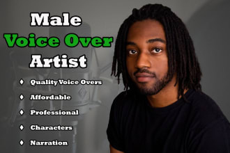 record deep male voice over for your project
