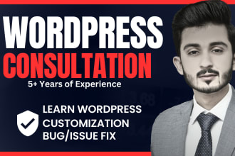 teach you how to build wordpress website,  customization, issue fix