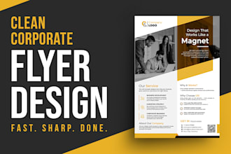 design a clean corporate flyer with fast delivery