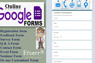 create an online form or survey form using google forms