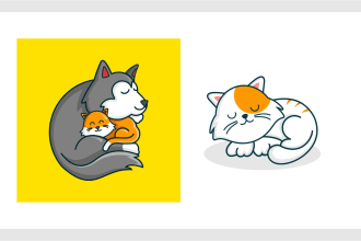 draw cute pet for your pet care or petshop logo
