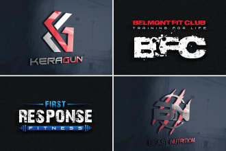 design modern 2d 3d logo design for health fitness, gym sports and any business