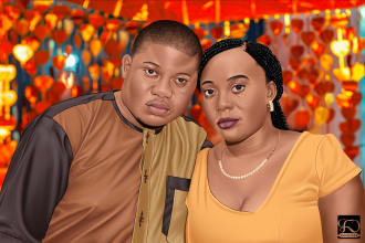 draw an amazing art for your couple