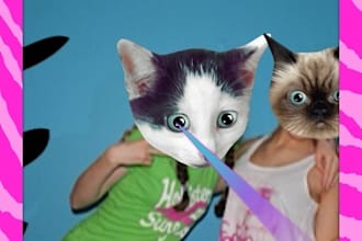 edit three of your photos to have animal heads and other effects