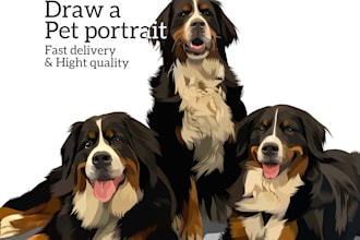draw your beloved pets into a vector art cartoon