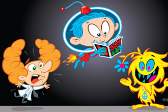 create a fun original cartoon character vector illustration