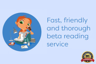 beta read and provide thorough feedback on your novel