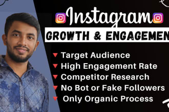 do instagram marketing, promotion for organic growth, and engagement