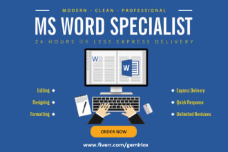 professionally edit, format and redesign your word document