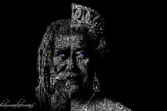 design word cloud text portrait in less than 24 hr