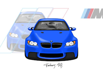 draw your car into car illustration