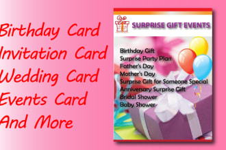 design birthday card, wedding cards, event invitation card