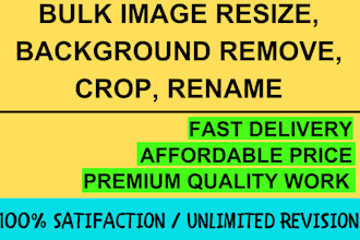 do bulk image resize, background remove, cropping and photo rename
