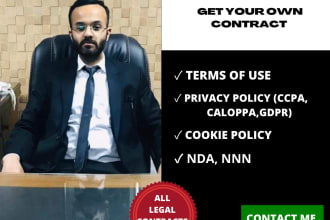 draft professional contracts,tos,cookie and privacy policy
