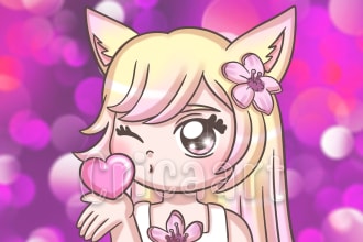 draw a custom cute kawaii chibi icon, oc, profile pic of nft