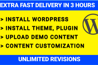 install, setup or customize wordpress like demo