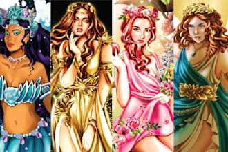 create illustrations with my semi realistic art style